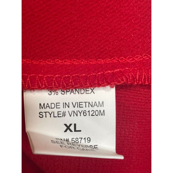 Notations Womens Split Neck Blouse Roll Tab Sleeve Hi-Low Hem Size XL Red - Picture 6 of 7